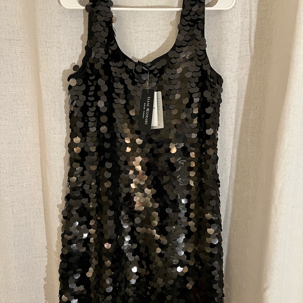 Isaac Mizrahi Black Sequin Mini Dress - Picture 4 of 7